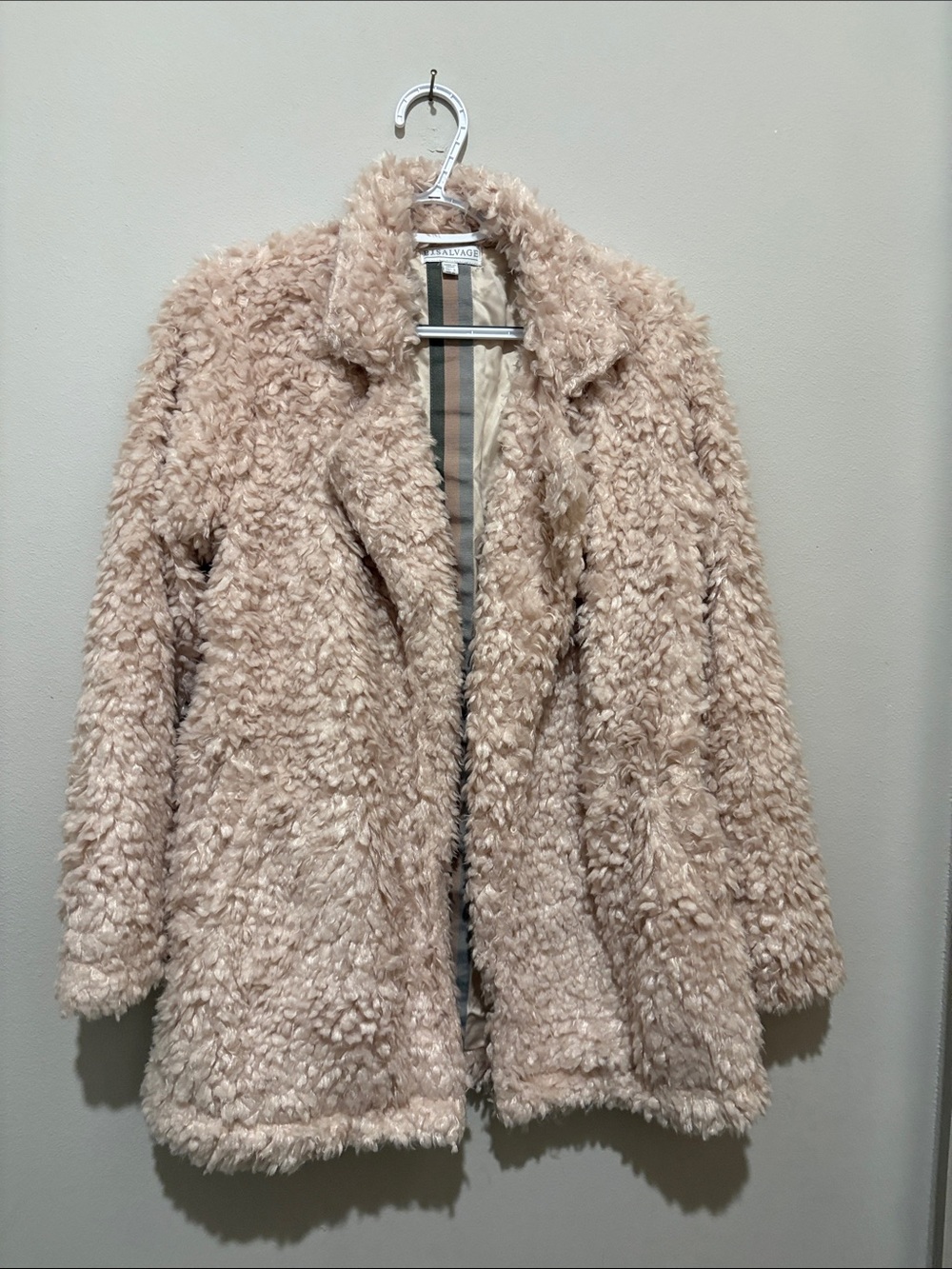 Pj Salvage Faux Shearling Coat - Beige Plush Women's Jacket